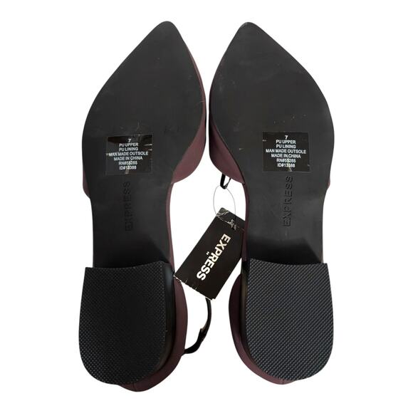 Burgundy Express Block Flats With Ankle Strap 7 - Picture 9 of 13
